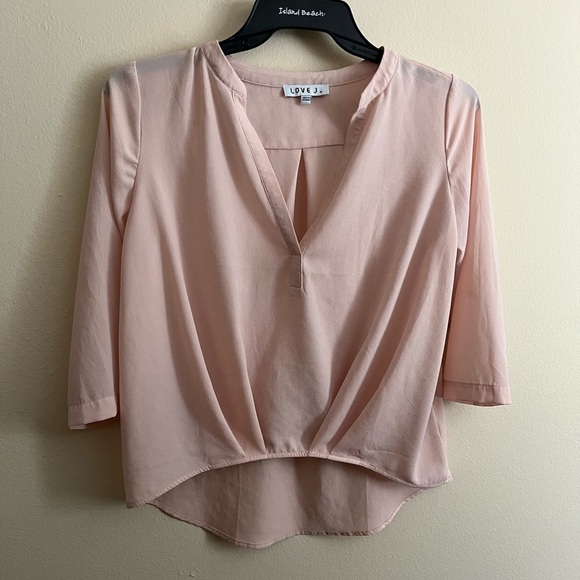 Pink V-Neck Blouse - Picture 1 of 7
